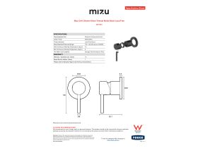 Specification Sheet - Mizu Drift Shower Mixer Trimset Matte Black Lead Free