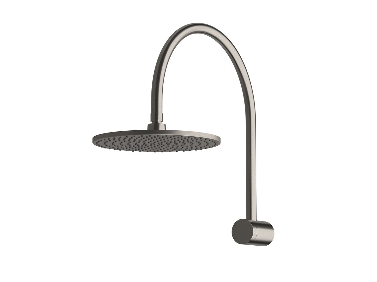 Sussex Pure Hi-Rise Shower Curved with 250mm Shower Head Brushed Gunmetal (3 Star)