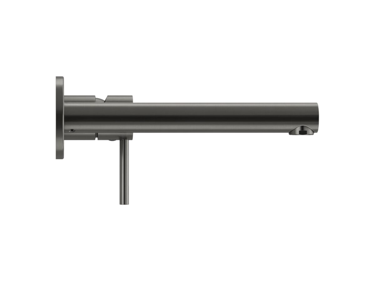 Supporting Image - Mizu Drift Wall Basin / Bath Mixer Set with Straight Spout Kit Brushed Gunmetal (6 Star) Lead Free - Side