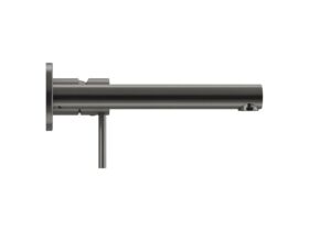Supporting Image - Mizu Drift Wall Basin / Bath Mixer Set with Straight Spout Kit Brushed Gunmetal (6 Star) Lead Free - Side