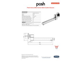 Specification Sheet - Posh Solus MK2 Swivel Bath Outlet Chrome