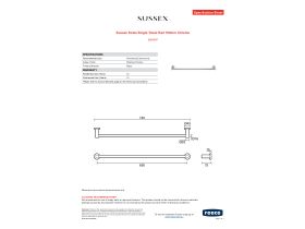 Specification Sheet - Sussex Scala Single Towel Rail 700mm Chrome