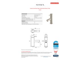 Specification Sheet - Sussex Scala Basin Mixer Tap Brushed Nickel (5 Star)