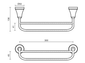 Kado Era Double Towel Rail 300mm