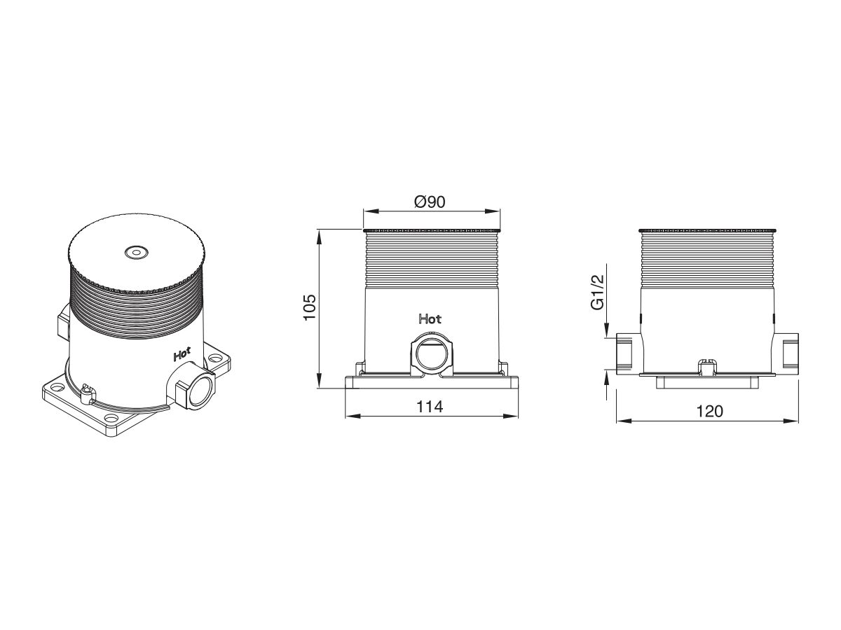 Mizu Drift MK2 Floor Mounted Bath Mixer In Floor Component