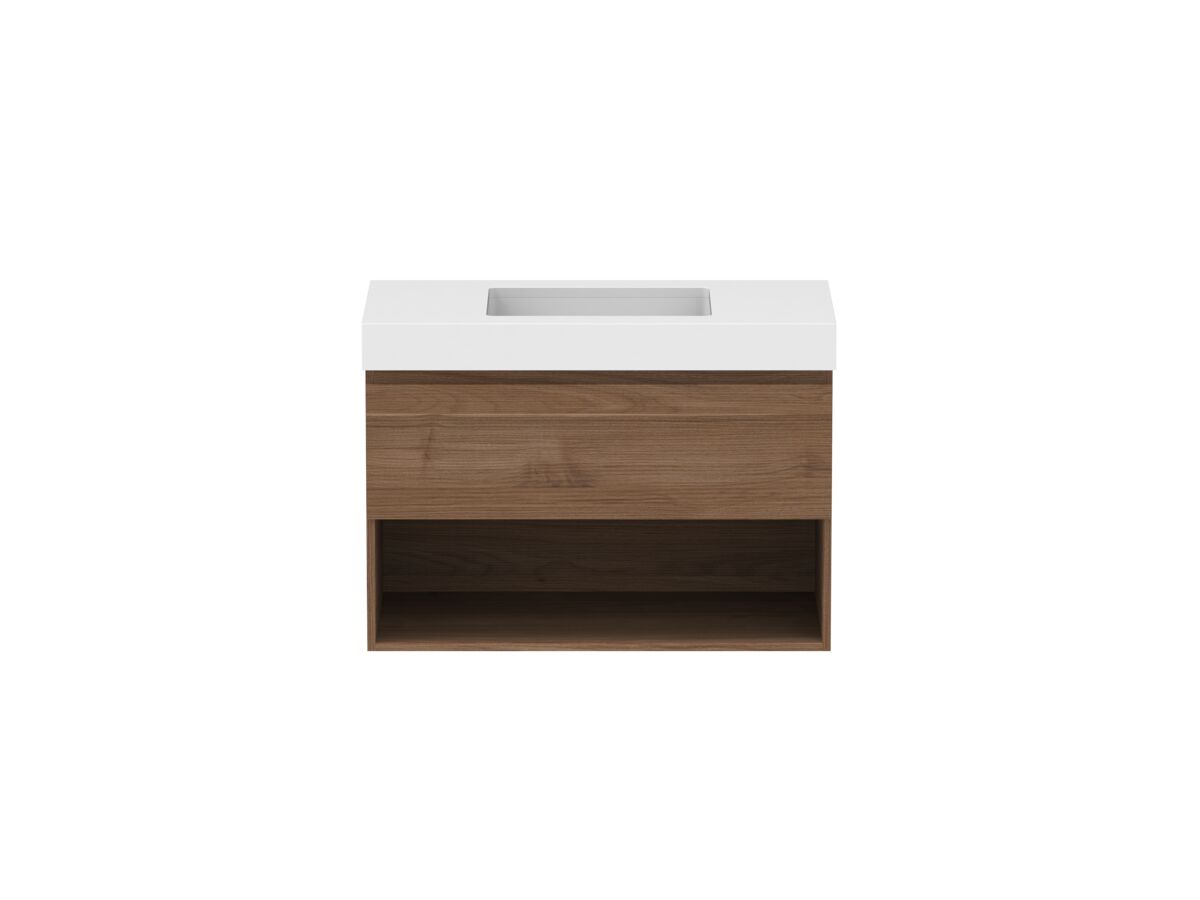 Hero - Posh Domaine 900mm Wall Hung Vanity Unit All-Drawer Open Shelf 90mm Top