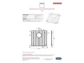 Specification Sheet - Memo Zenna Protector Grid Single Bowl Nanoplated Nickel