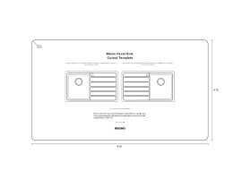 Cutout Template - Memo Oscar Inset Left or Right Hand Single Bowl & Drainer Sink Overflow 1 Taphole