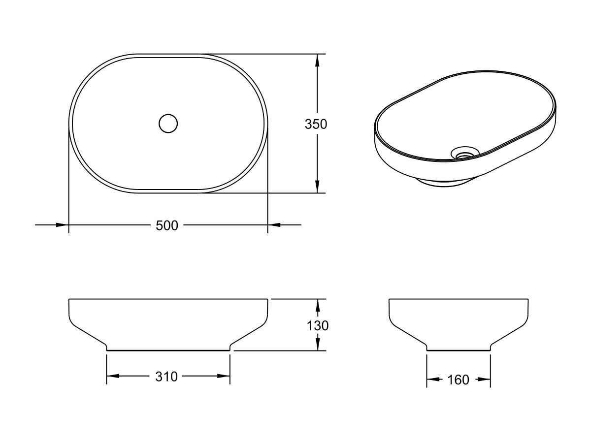 Venice 500 Solid Surface Counter Basin