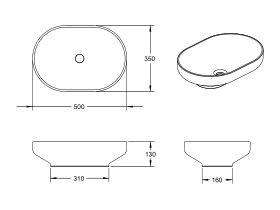 Venice 500 Solid Surface Counter Basin