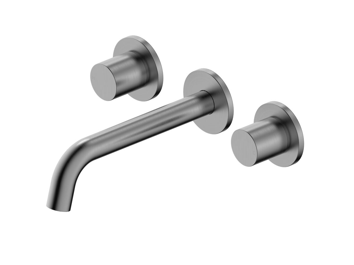 Hero - Mizu Drift Dial Wall Basin / Bath Tap Set Brushed Gunmetal (6 Star) Lead Free