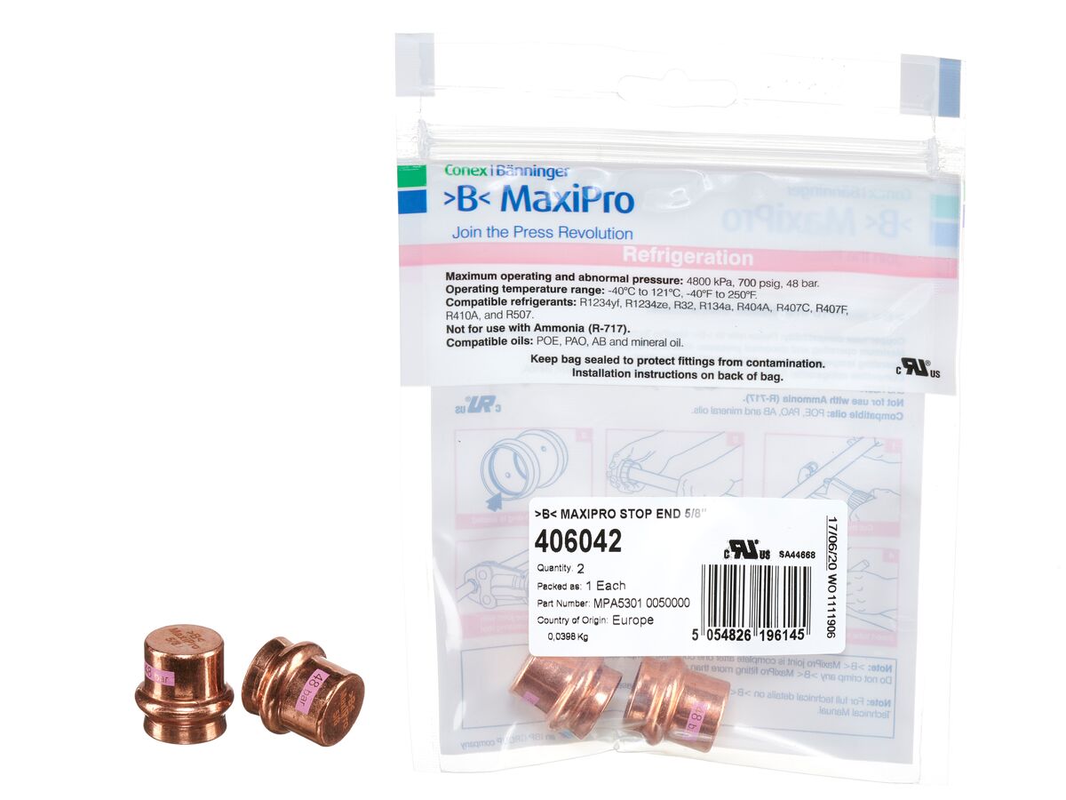 >B< Maxipro Stop End 5/8" Bag of 2