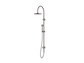 Sussex Pure Twin Rail Shower 250mm Curved with Top or Bottom Rail Water Inlet Brushed Gunmetal (3 Star)