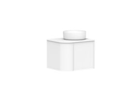Supporting Image - Kado Era Single Curve All Door 600mm Wall Hung Vanity with Centre Basin 20mm Top Matte White