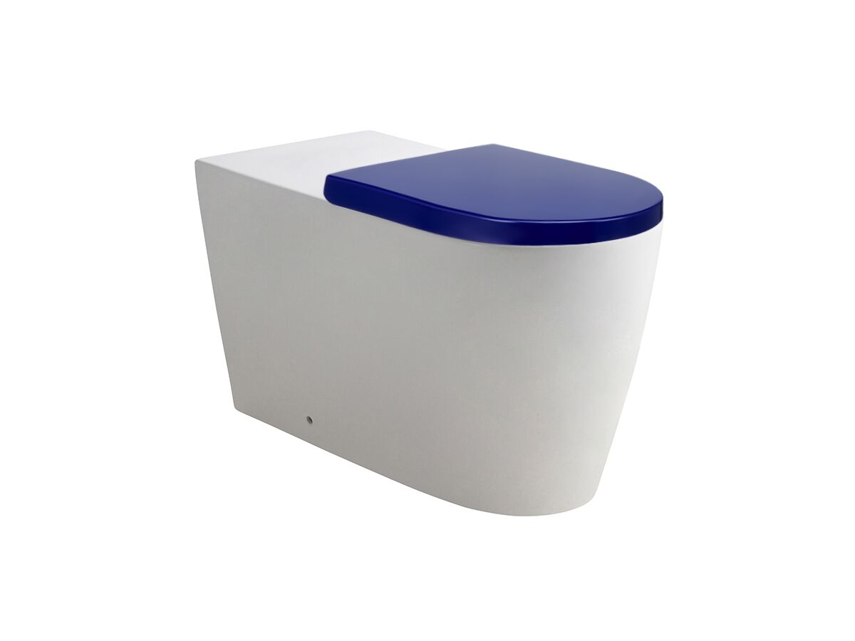 Wolfen 800 Back To Wall Rimless Pan with Double Flap Seat Blue (4 Star)