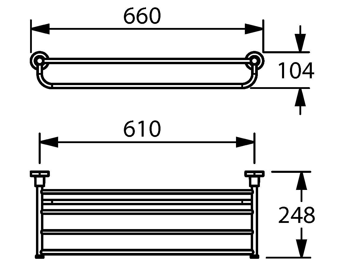 Sonia Tecno Towel Rack 600mm Chrome