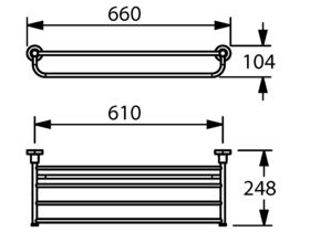 Sonia Tecno Towel Rack 600mm Chrome