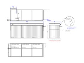 ISSY Cloud I 1500mm x 500mm x 610mm Wall Hung Vanity Unit 3 Touch Latch Doors Semi Inset (No Basin)