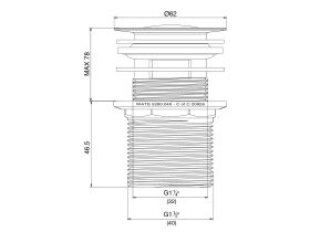 Mizu Plug & Waste 32/40mm x 80mm Push/Plug with Overflow Chrome