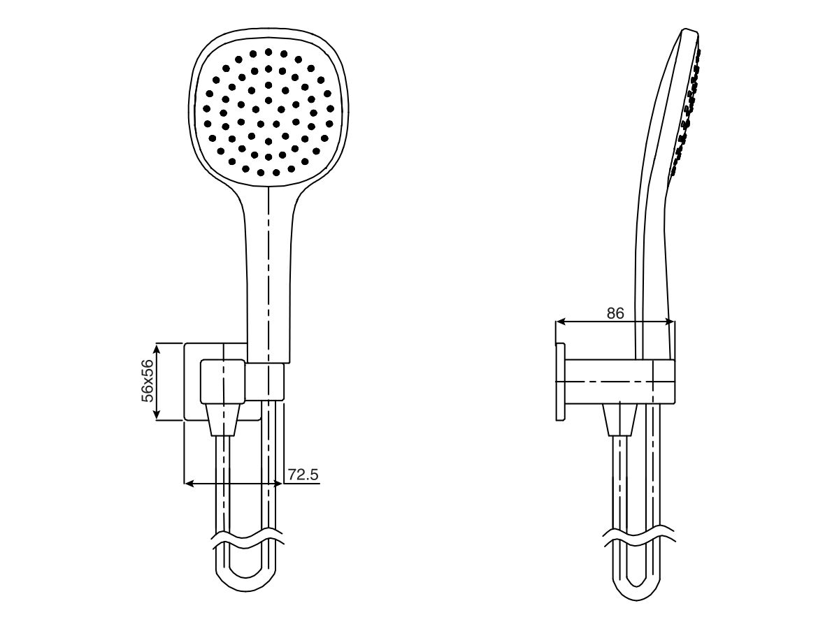 Mizu Bloc MK2 Handshower with Wall Bracket 1 Function (3 Star)