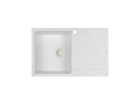 Hero - Memo Freya Single Bowl Sink 1 Taphole Left Hand Bowl with Drainer Granite White