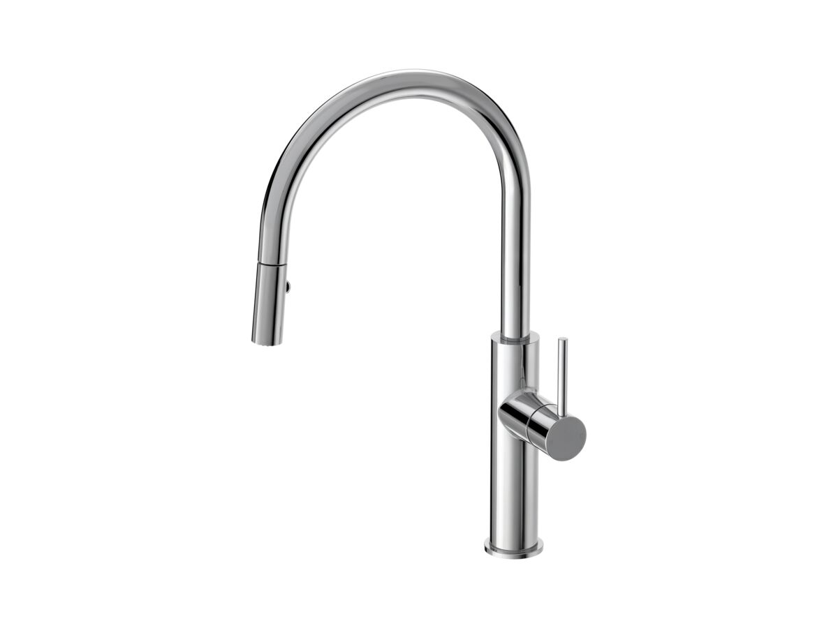Hero - Mizu Drift Pull Out Gooseneck Sink Mixer Curve 2 Function Chrome (5 Star)