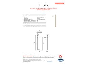 Specification Sheet - Sussex Scala Floor Mounted Bath Mixer Tap 250mm Outlet Trimset LUX PVD Brushed Platinum Gold