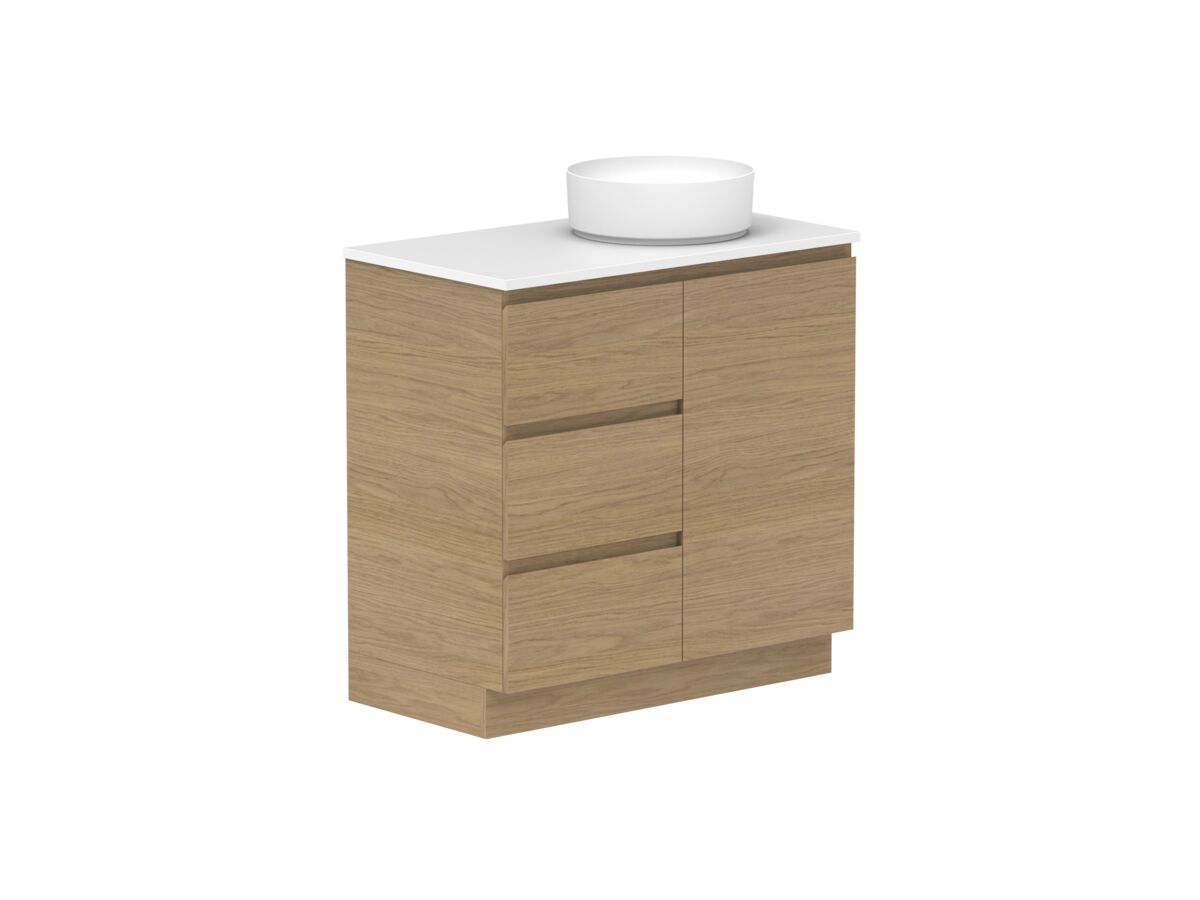 Supporting Image - Posh Domaine Plus Hamper 900 Floor Mounted Right Bowl 20mm Top