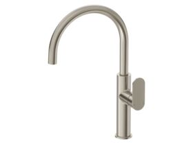 Hero - Mizu Soothe MK2 Gooseneck Sink Mixer Curved Brushed Nickel (5 Star)