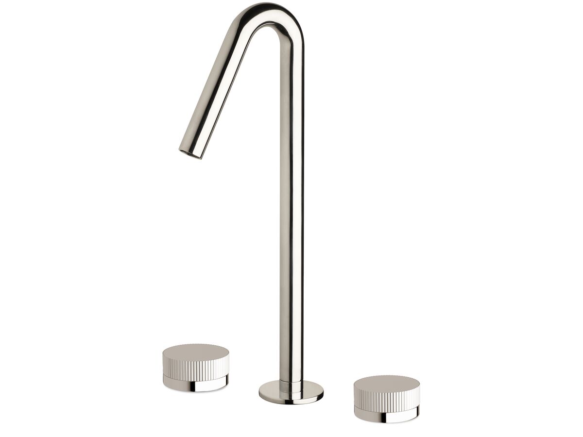 Sussex Pure Vessel Basin Set with Linear Textured Handles Chrome (5 Star)