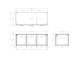 Kado Lux All Door 1200mm Centre Bowl Wall Hung