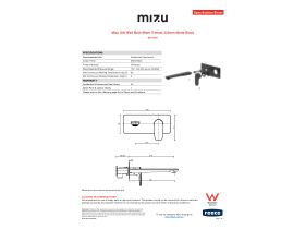 Specification Sheet - Mizu Silk Wall Bath Mixer Trimset 220mm Matte Black