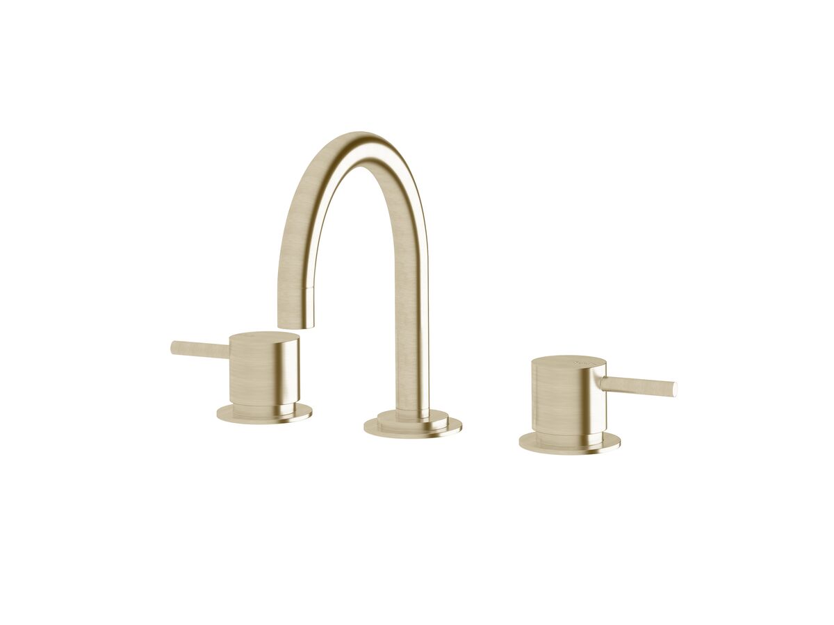 Sussex Scala Basin Set Curved LUX PVD Brushed Platinum Gold (5 Star)