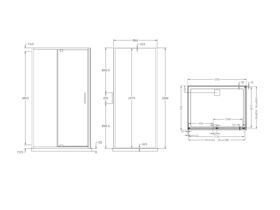 Posh Bristol Luna Shower System with Rear Outlet 1200mm x 900mm Chrome