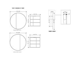 ISSY Halo 1001-1200mm Round Mirror with Shaving Cabinet