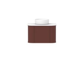 Supporting Image - Kado Era Double Curve All Door 750mm Wall Hung Vanity with Centre Basin 20mm Top Red Marble