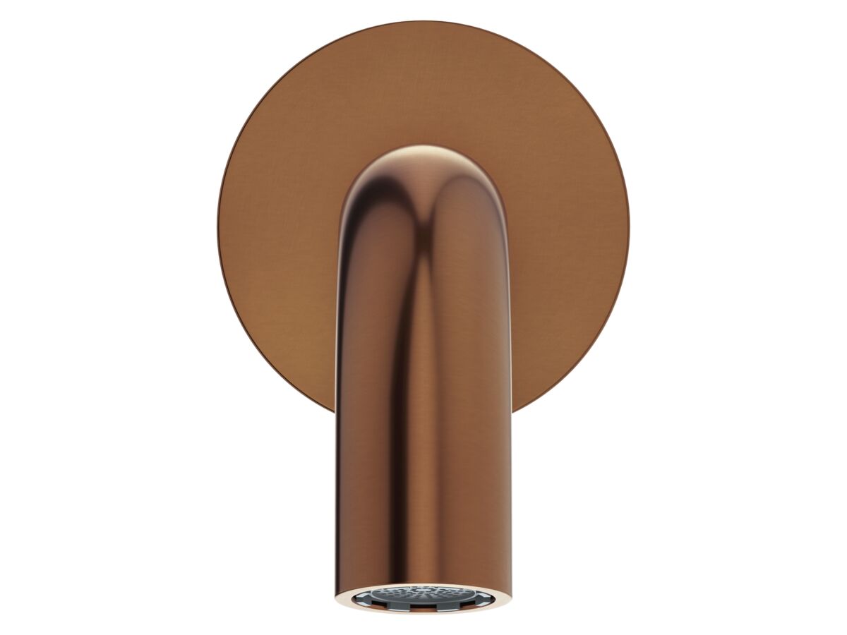 Supporting Image 2 - Mizu Drift Wall Basin/Bath Outlet Curve Spout 110mm Brushed Bronze (6 Star) Lead Free - Front