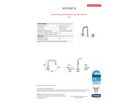Specification Sheet - Scala Hob Basin Set Square Chrome (5 Star) Lead Free