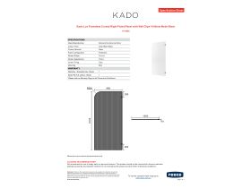 Specification Sheet - Kado Lux Frameless Curved Right Fluted Panel with Wall Clips 1000mm Matte Black