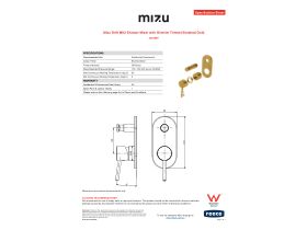 Specification Sheet - Mizu Drift MK2 Shower Mixer with Diverter Trimset Brushed Gold