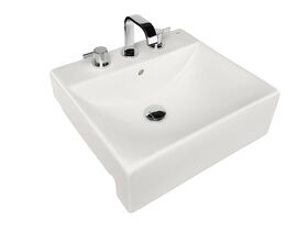 Roca Diverta 500mm Semi Recessed 3 Taphole Basin White