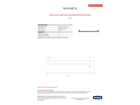 Specification Sheet - Sussex Pure Double Towel Rail 600mm Brushed Gunmetal