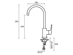 Posh Solus MKII Gooseneck Sink Mixer Chrome (4 Star)
