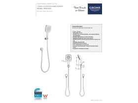 Technical Guide - GROHE Rainshower SmartActive Square Handshower with Elbow Chrome (4 Star)