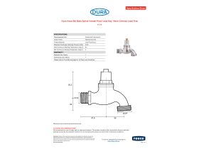 Specification Sheet - Dura Hose Bib Male Spline Vandal Proof Less Key 15mm Chrome Lead Free