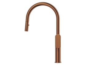 Supporting Image - Mizu Soothe MK2 Gooseneck Pull Out Sink Mixer Curved Brushed Bronze (5 Star) Lead Free - Side