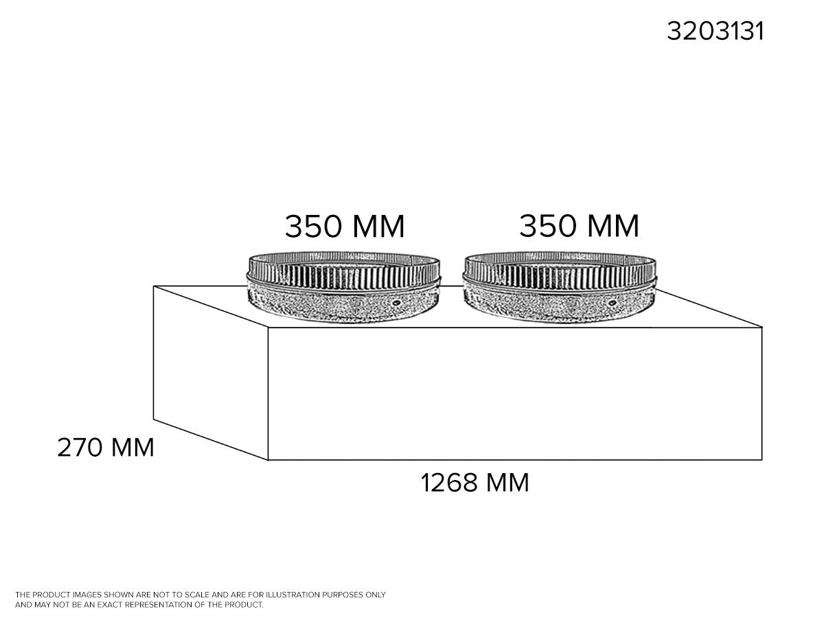 Supply Air Plenum - 270mm x 1268mm With 2 x 350mm Spigots