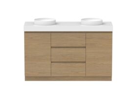 Supporting Image - Posh Domaine Plus Hamper Trio 1500 Floor Mounted Double Bowl 90mm Top