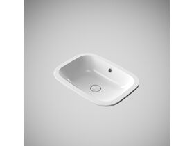 In Situ - Caroma Forma II 550mm Under Counter Basin No Taphole with Overflow Gloss White