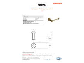 Specification Sheet - Mizu Drift Straight Toilet Roll Holder Brushed Gold